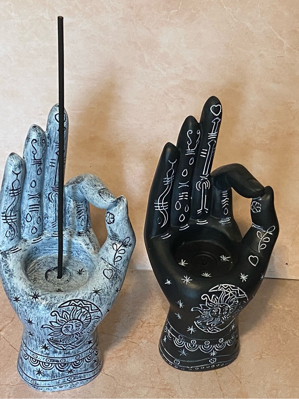 Incense Holder 3 colors available - Sun Moon Symbols Yin Yang Pattern